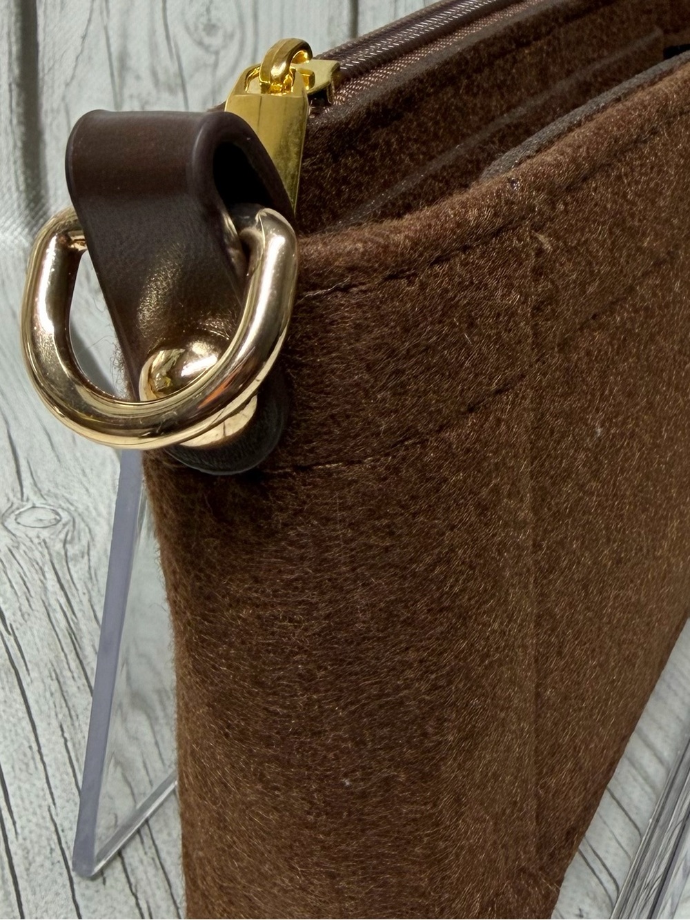 BRAND NEW Vintage Pochette Accessories Felt Insert, Organizer, Shaper w/ D-ring - Picture 5 of 11